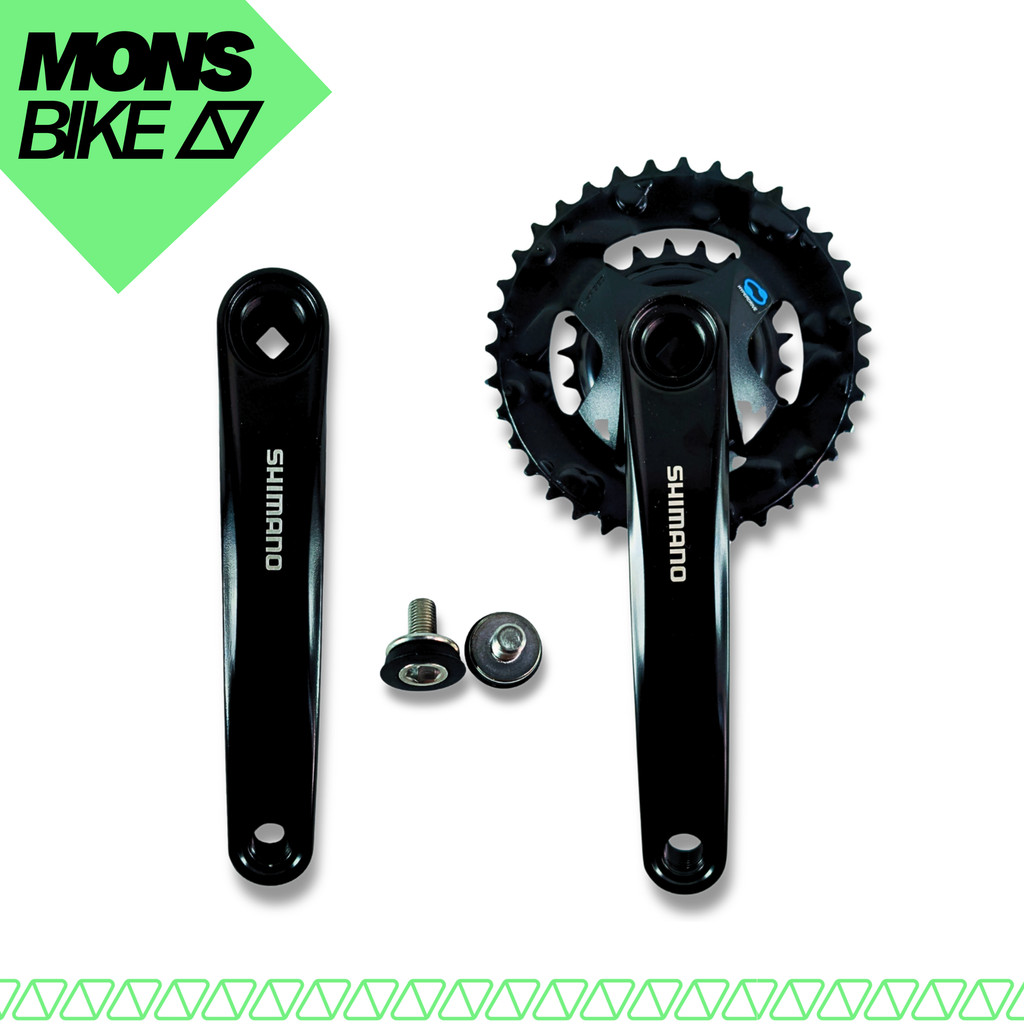 1.	Pedivela Shimano Altus FC-M315 36/22T 175mm Duplo 2x7v 2x8v MTB Original Ponta Quadrada Preto