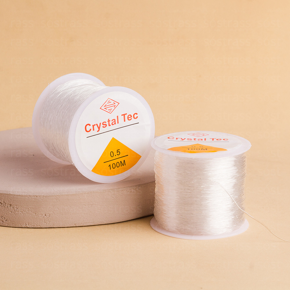 Fio de Silicone 0.5mm Transparente Elástico Para Pulseiras - 100 Metros em Oferta na Shopee