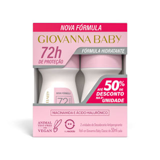 Kit Desodorante Roll-on Giovanna Baby Classic Rosa 50ml 2 Unidades em Oferta na Shopee
