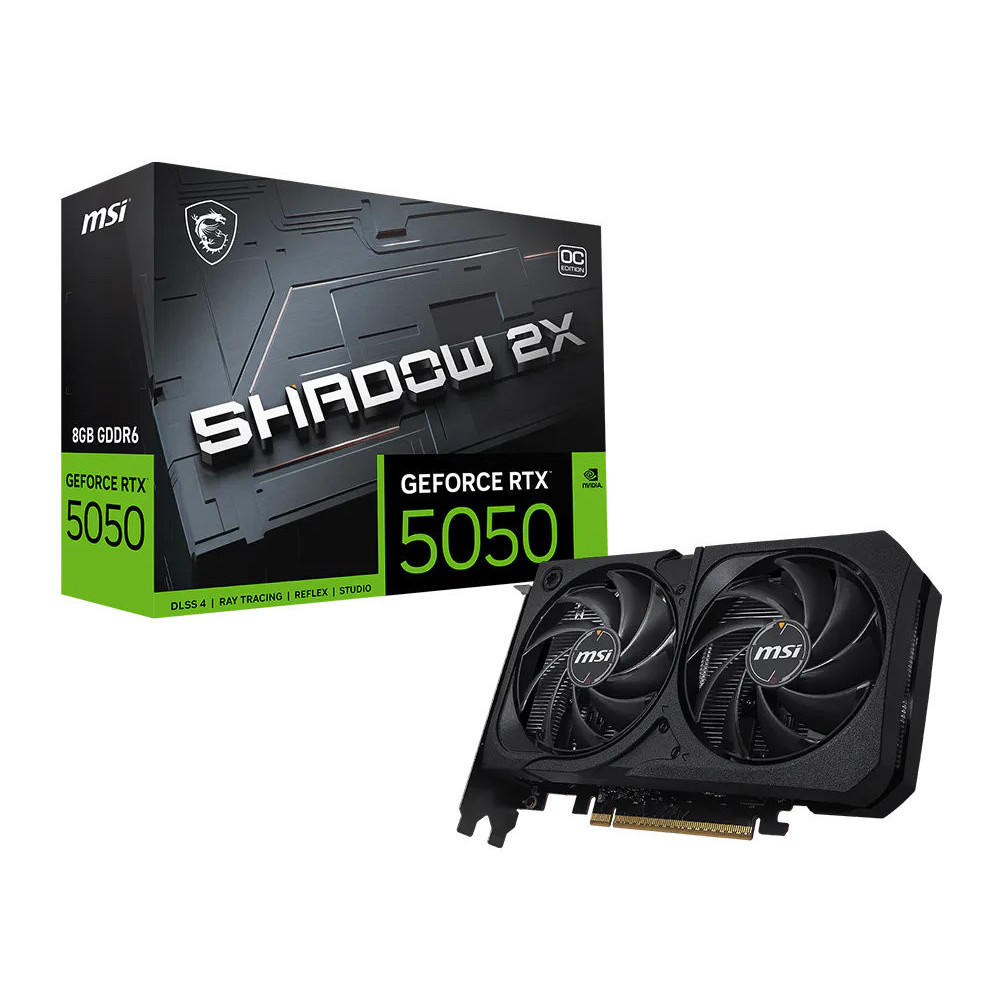 Placa de Vídeo MSI GeForce RTX 5050 Shadow 2X OC 8GB GDDR6 128-bit – 912-V538-018