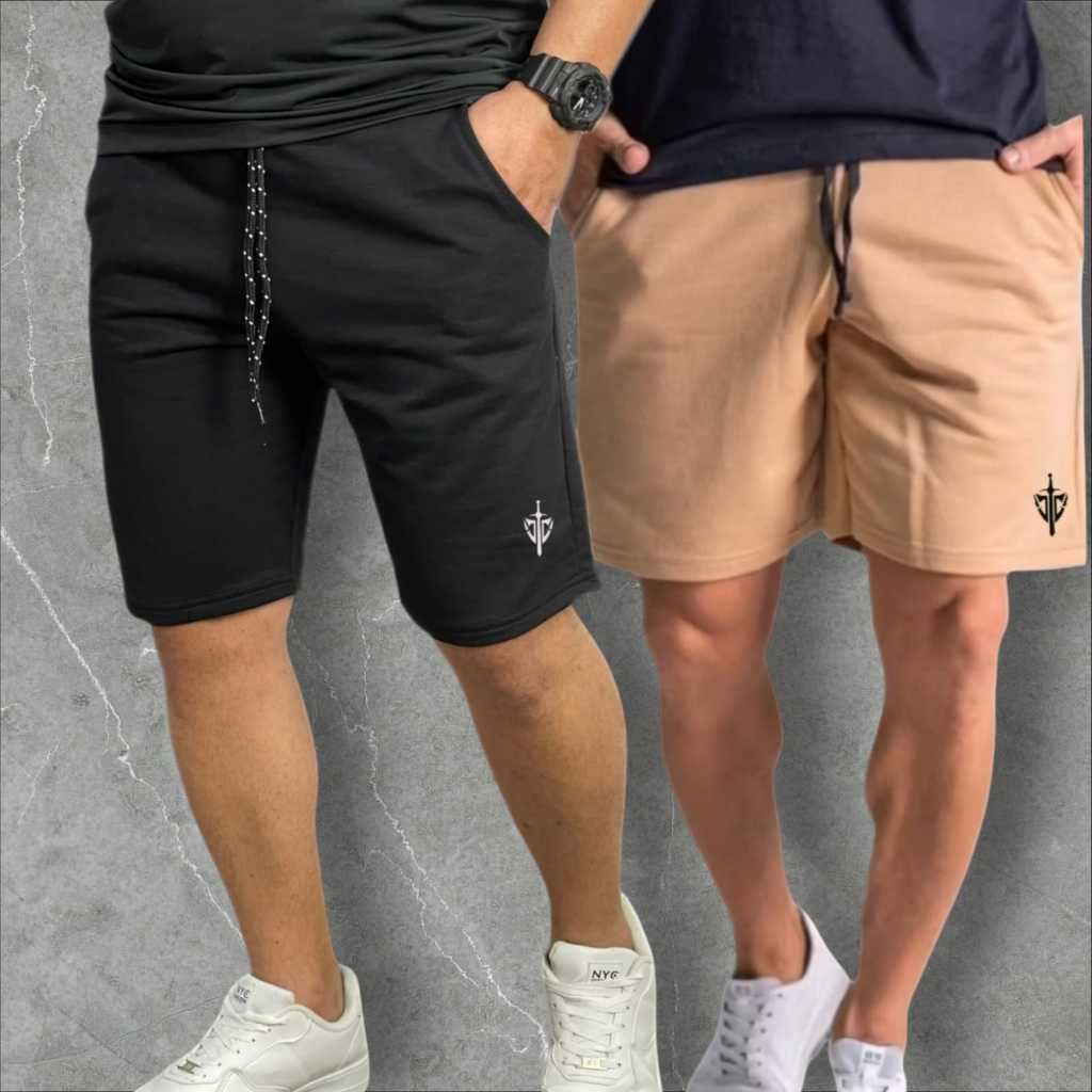 Kit 2 Bermuda Moletom Plus Size Masculina Short Masculino Leve Moletinho