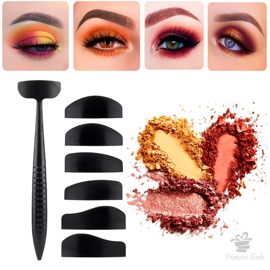 Kit 6 Em 1 Aplicador De Sombras Molde De Silicone Flexível Aplicador De Olhos Maquiagem em Oferta na Shopee