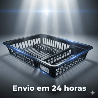 Escorredor de Louça em Plástico para Cozinha – Capacidade 12 Pratos + Espaço para Copos e Talheres em Oferta na Shopee