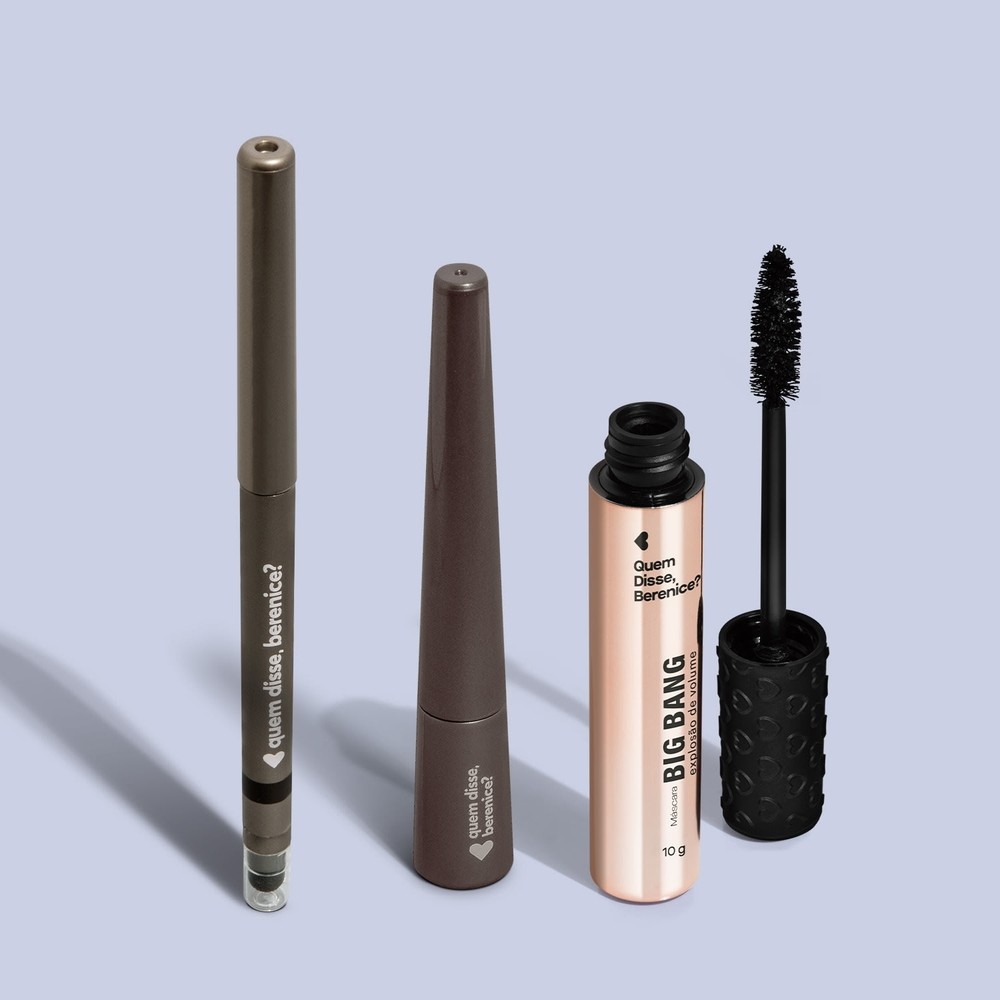 Combo Olhar Black: Máscara De Cílios 10g + Lápis Olhos Esfumador 200mg + Delineador de Olhos 2,5ml