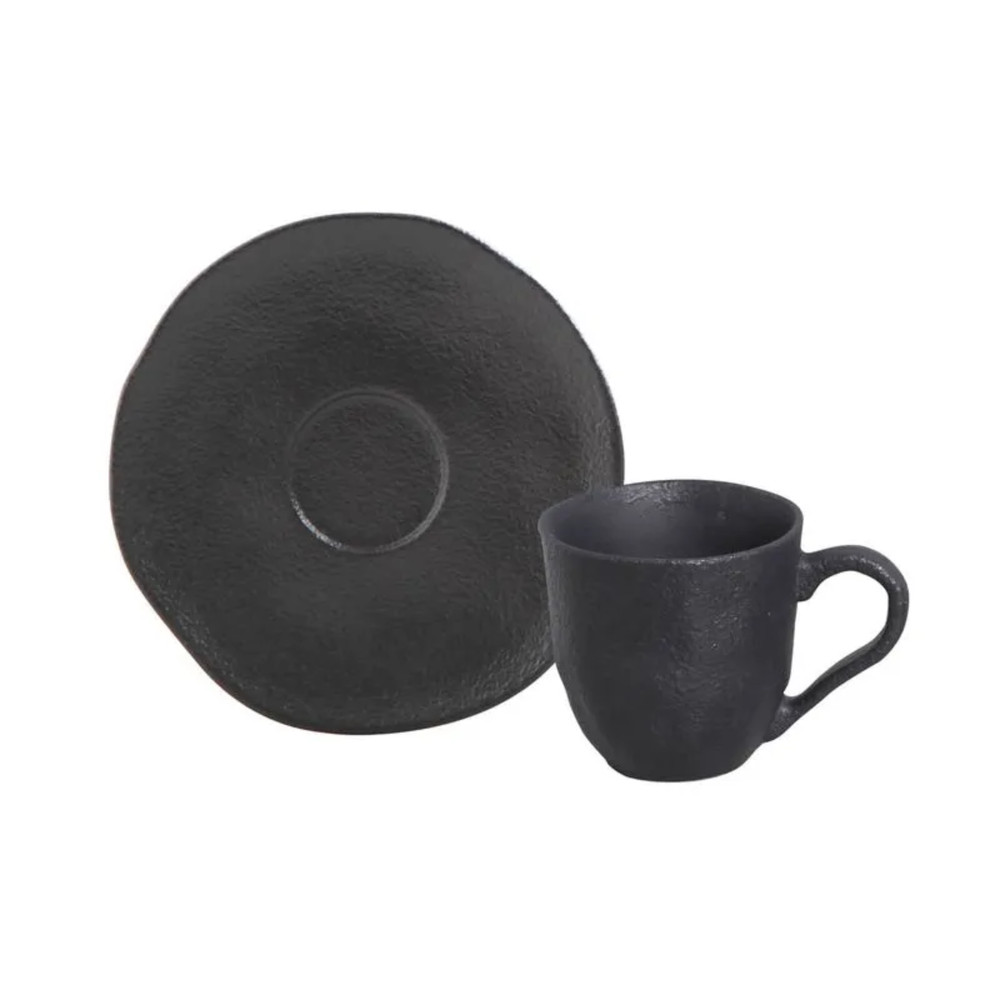 Xícara De Café E Pires Orgânico Preto Matte 100ml - Porto Brasil Original — imagem 2 de 2