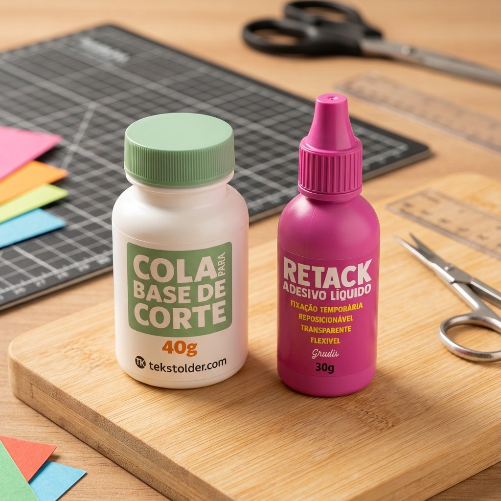 Tekstolder Kit Para Base de Corte: Retack 30g + TK Cola 40g Refil Para Silhouette, Scanncut em Oferta na Shopee