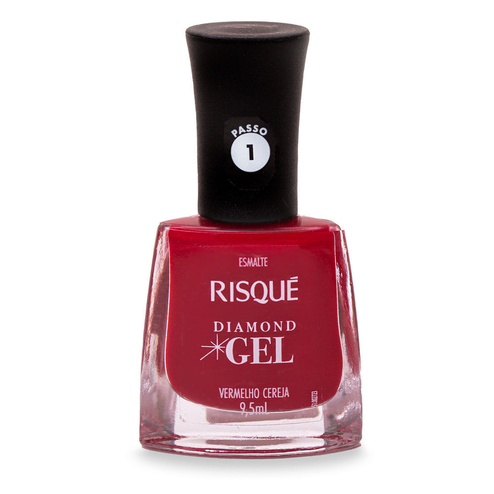 Esmalte Risqué Diamond Gel Cor Vermelho Cereja 9,5ml em Oferta na Shopee