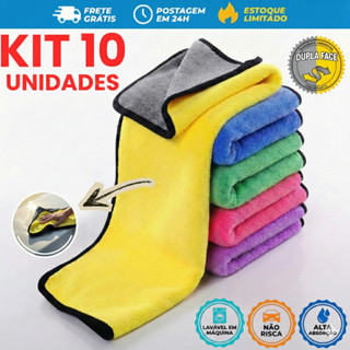 Kit 10x Flanela Microfibra Premium 600GSM 30x30 | Super Macia | Uso Interno e Externo Pronta Entrega em Oferta na Shopee
