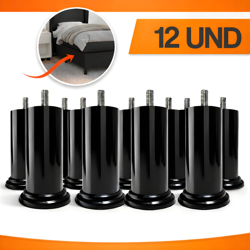 Pé para Cama Box 12cm Alto Resistente | 1-12 Unidades | Casal Queen Super Queen Solteiro em Oferta na Shopee