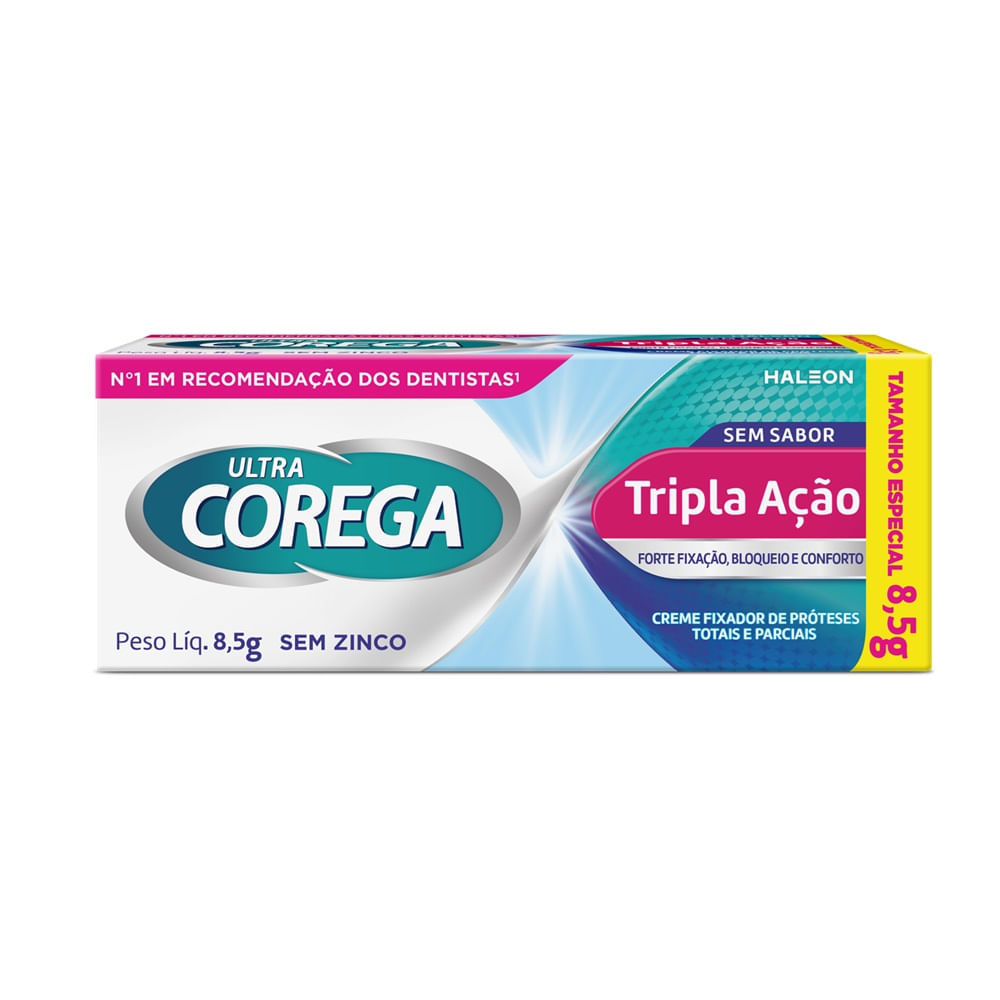 Corega Ultra Creme Tripla Ação Sem Sabor 8,5g em Oferta na Shopee