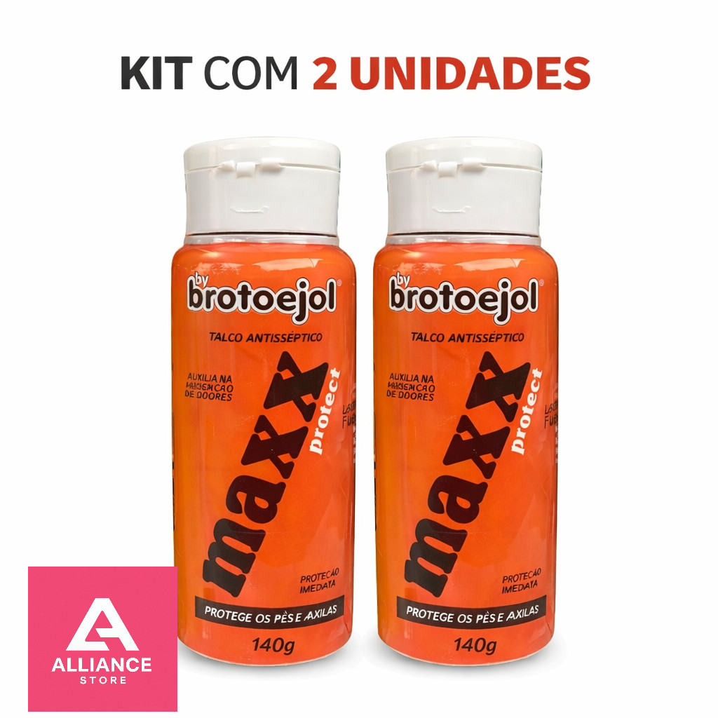 Talco Antisséptico Brotoejol Maxx Protect 140g - ESCOLHA A QUANTIDADE