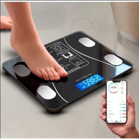 Balança corporal bioimpedância  140kg bluetooth academia monitor peso gordura APP água músculo IMC