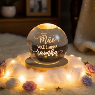 Enfeite Decorativo Luminária Globo Dia das Mães Presente Abajur Led com Cabo USB Decoração Quarto em Oferta na Shopee