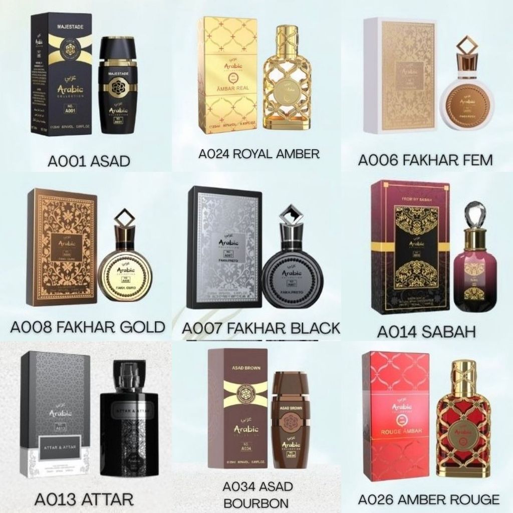 Perfumes Árabes Miniaturas  Femininos e Masculinos  Arabic Collection 25ml Original em Oferta na Shopee