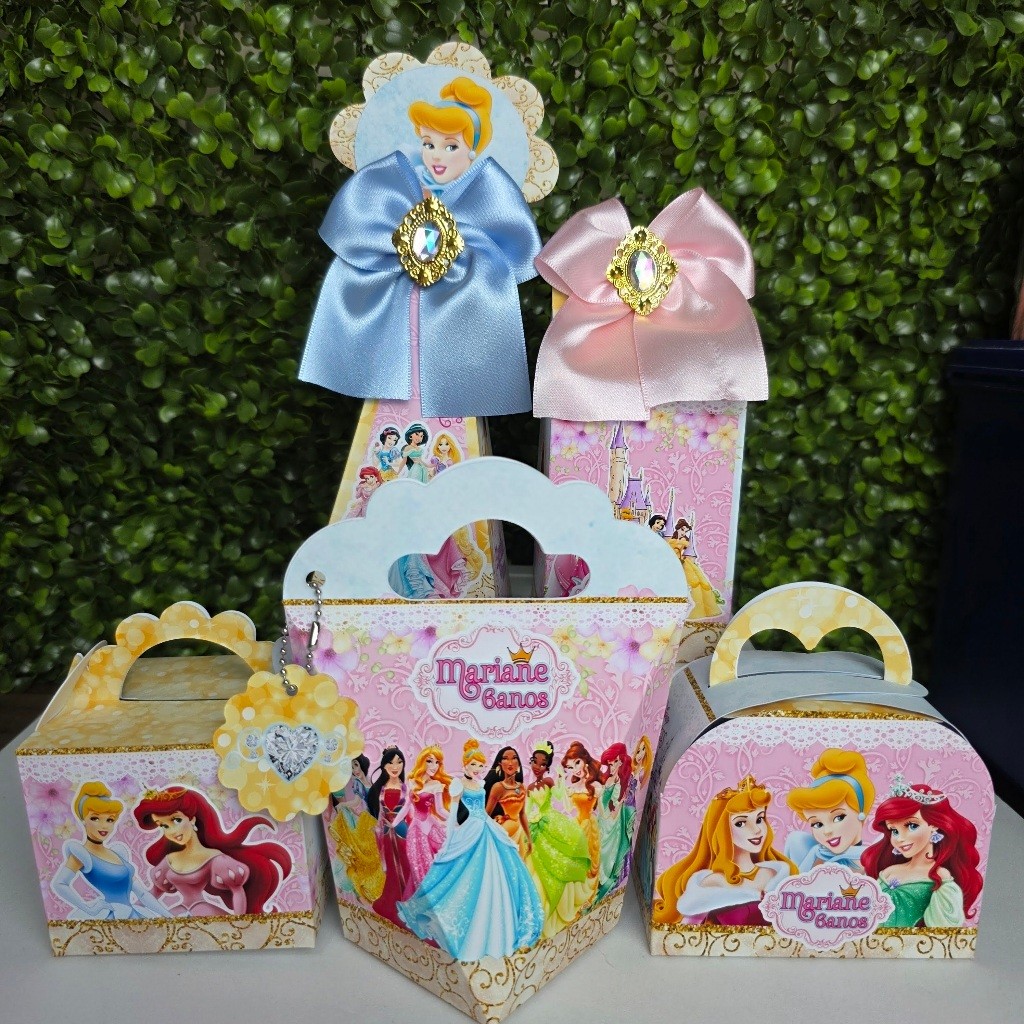 Kit Caixa Montada PRINCESAS CLÁSSICO  - Personalizados - Festa infantil - Aniversário - Lembrancinha