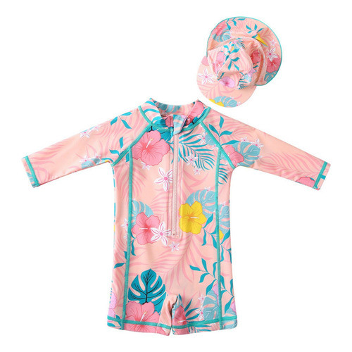 Pulpo Maiô Bebê Menina Uv50+ Com Chapéu By Acqua Di Mare