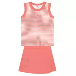 Conjunto infantil menina com listras Brandili