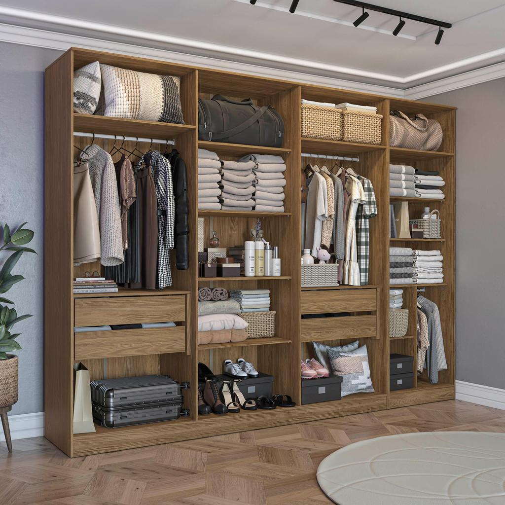 Conjunto Closet Kappesberg Adapt Nogueira 2 Peças 308cm em Oferta na Shopee