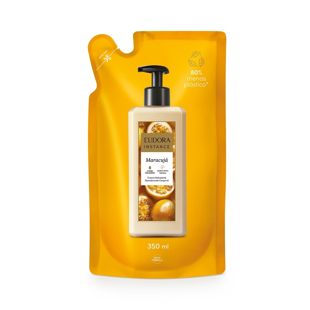 Eudora Instance Refil Creme Hidratante Desodorante Corporal Maracujá 350ml