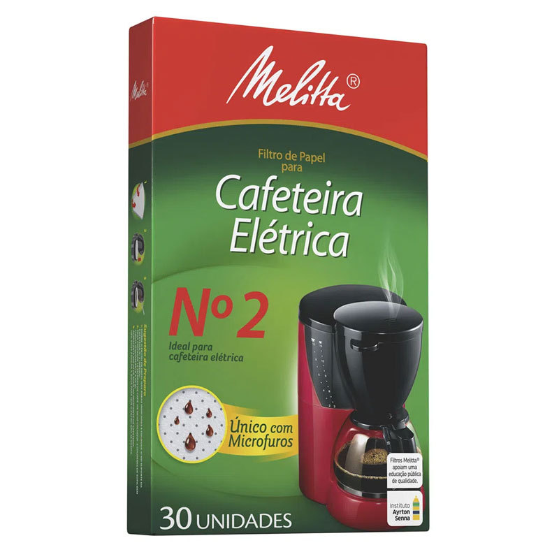 Filtro de papel n2 cafeteira elétrica caixa com 30 unidades Melitta em Oferta na Shopee