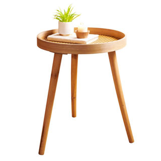 Mesa de Apoio Redonda Cazza Taipe 38x48cm Natural em Oferta na Shopee