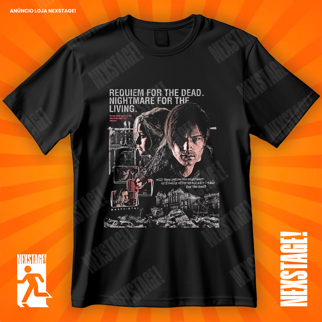 Camiseta Resident Evil Requiem Leon Kennedy Grace Blusa De Jogo Geek Style Camisa 100% Algodão Adulto Plus Size Infantil