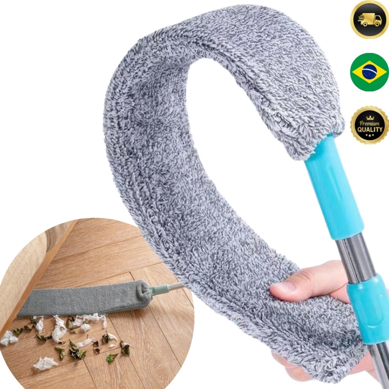 Espanador Eletrostático Flexível 1,30m Lavável Cabo Extensível Para Limpeza Embaixo da Cama e Sofá em Oferta na Shopee