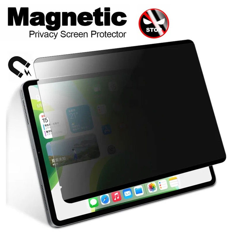 Protetor De Tela De Privacidade Para iPad 11o A16 Pro 11 13 M4 M5 Filme Magnético Anti-peep Reflexo Air M2 M3 10o 10.9 M