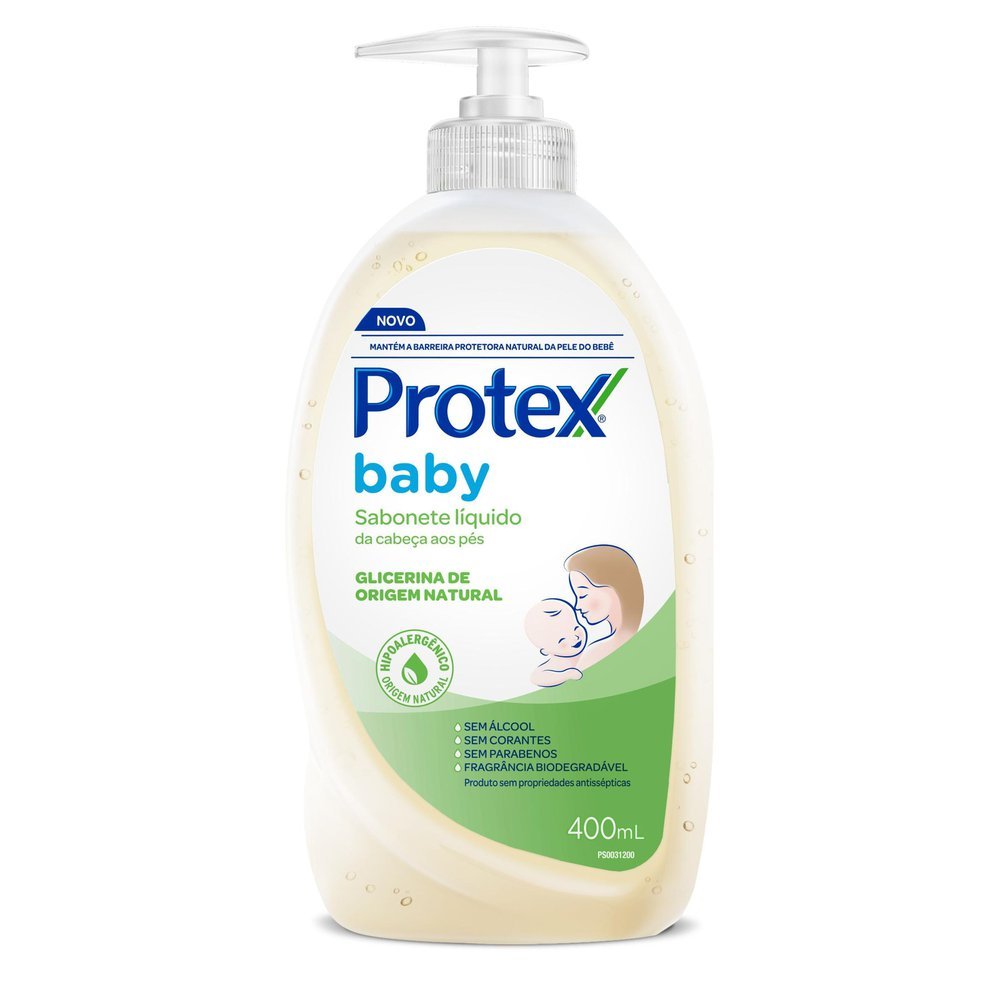 Sabonete Líquido Protex Baby Glicerina Natural da Cabeça aos Pés 400ml em Oferta na Shopee