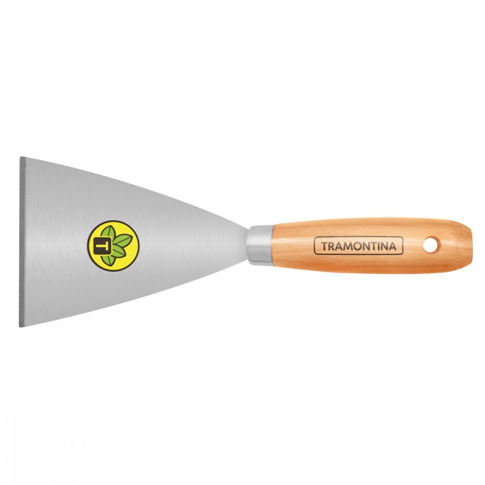 Espátula rígida 10 cm em aço com cabo de madeira - Tramontina em Oferta na Shopee