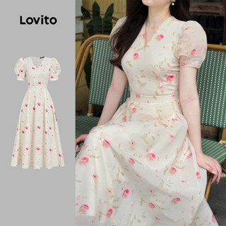 Lovito  Vestido Casual Plissado Vestido Primavera/verão para Mulheres L171ED081 em Oferta na Shopee