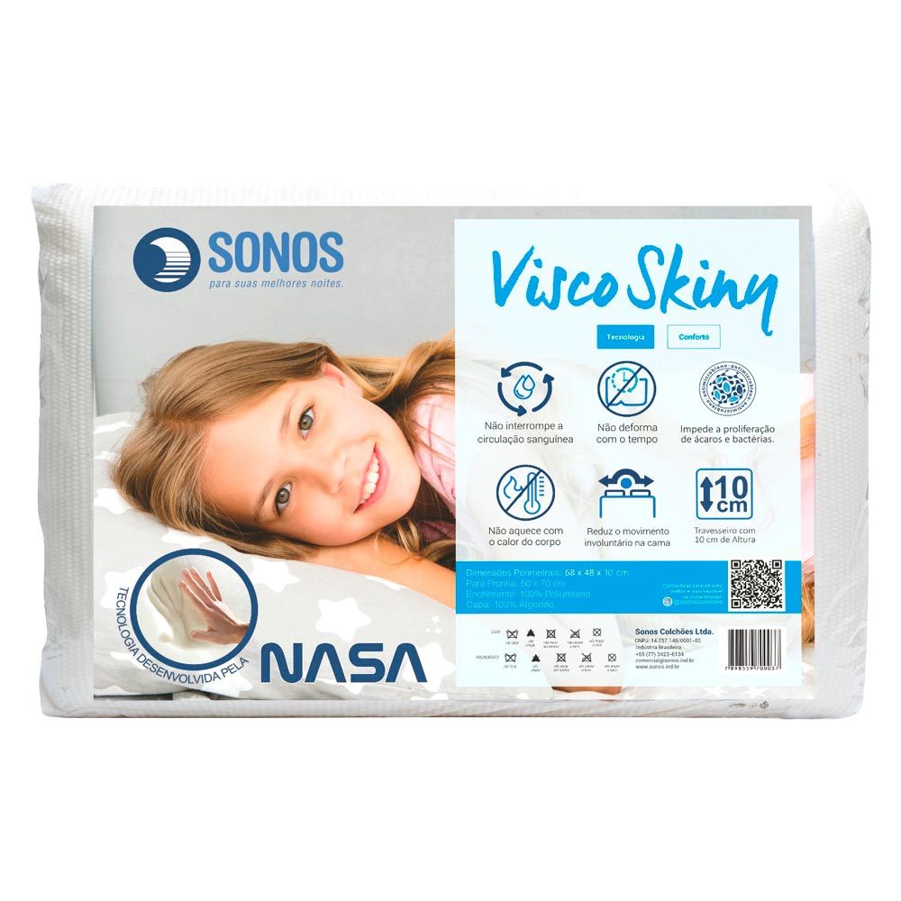 Travesseiro Sonos Viscoskiny 10cm em Oferta na Shopee