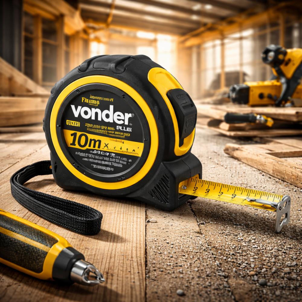 Trena Cinta Métrica De Aço 10 M X 25 Mm Vonder Plus