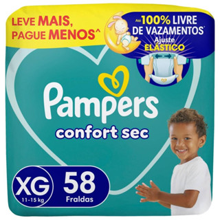 Fralda Pampers Confsec Bag Xg 58 Unidades em Oferta na Shopee