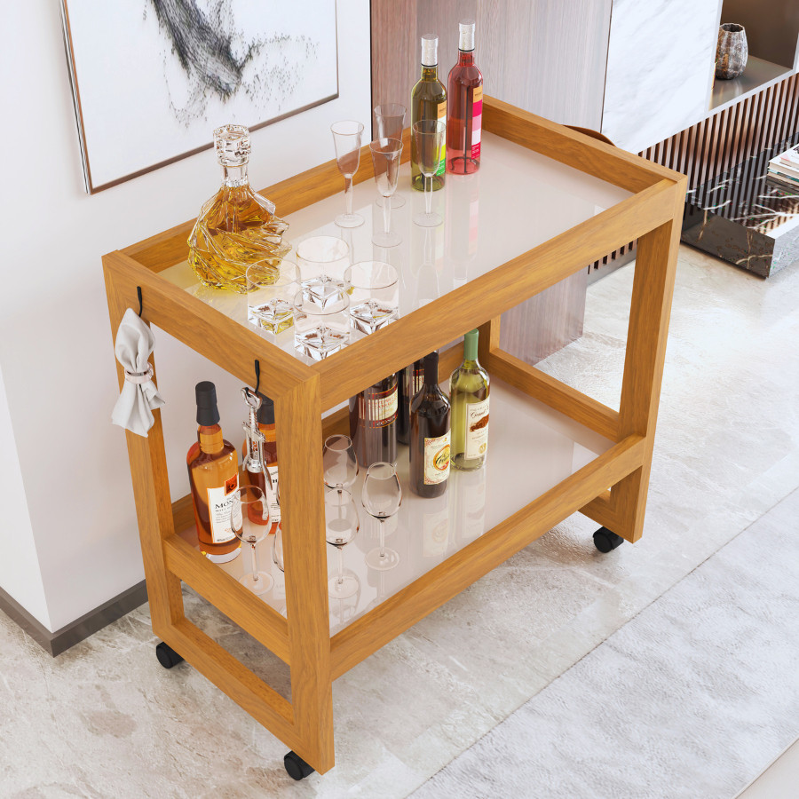 Carrinho Bebidas Barzinho Aparador Madeira Multiuso Casa Escritório Cantinho Café Salão Beauty em Oferta na Shopee