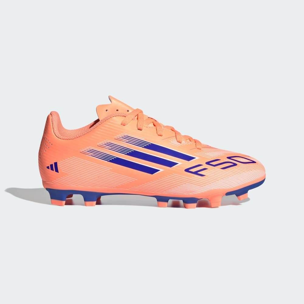 Chuteira Adidas Campo F50 Club Jr Laranja/Azul