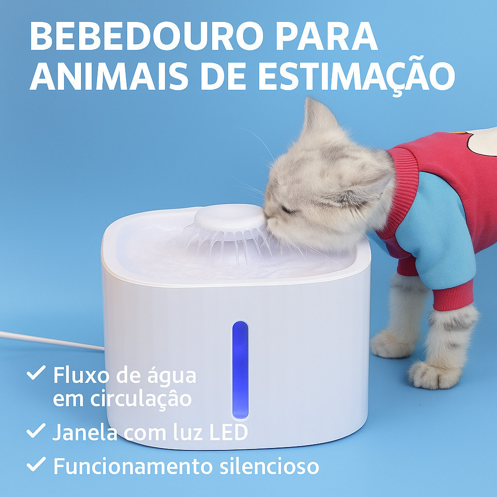 Bebedouro Fonte de Água Com Fio Elevado Automático Com Filtro Para Pet Cachorro Gato 3 Litros em Oferta na Shopee