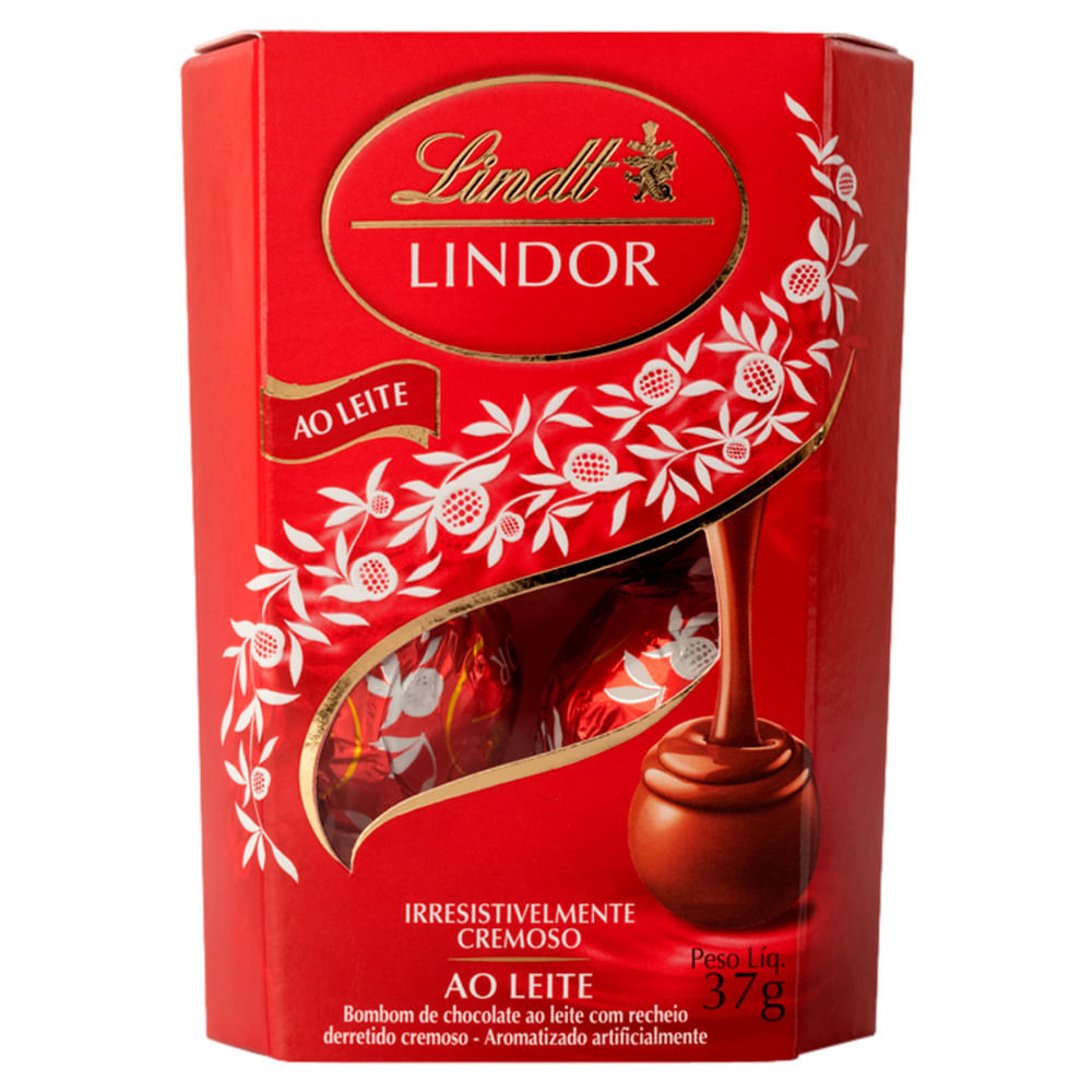 Bombom Lindt Lindor ao Leite Recheio Cremoso 37g em Oferta na Shopee