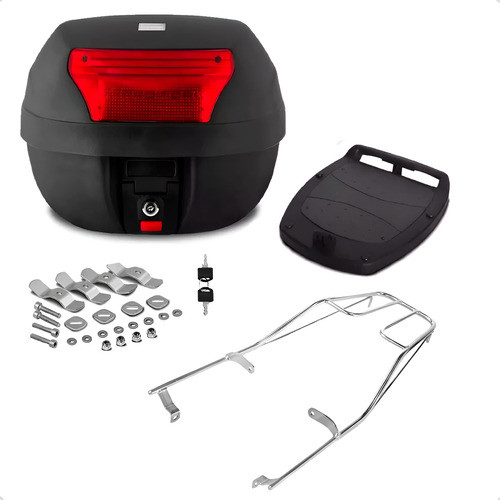 Bauleto 28l Smart Box + Bagageiro Cromado Pop 100