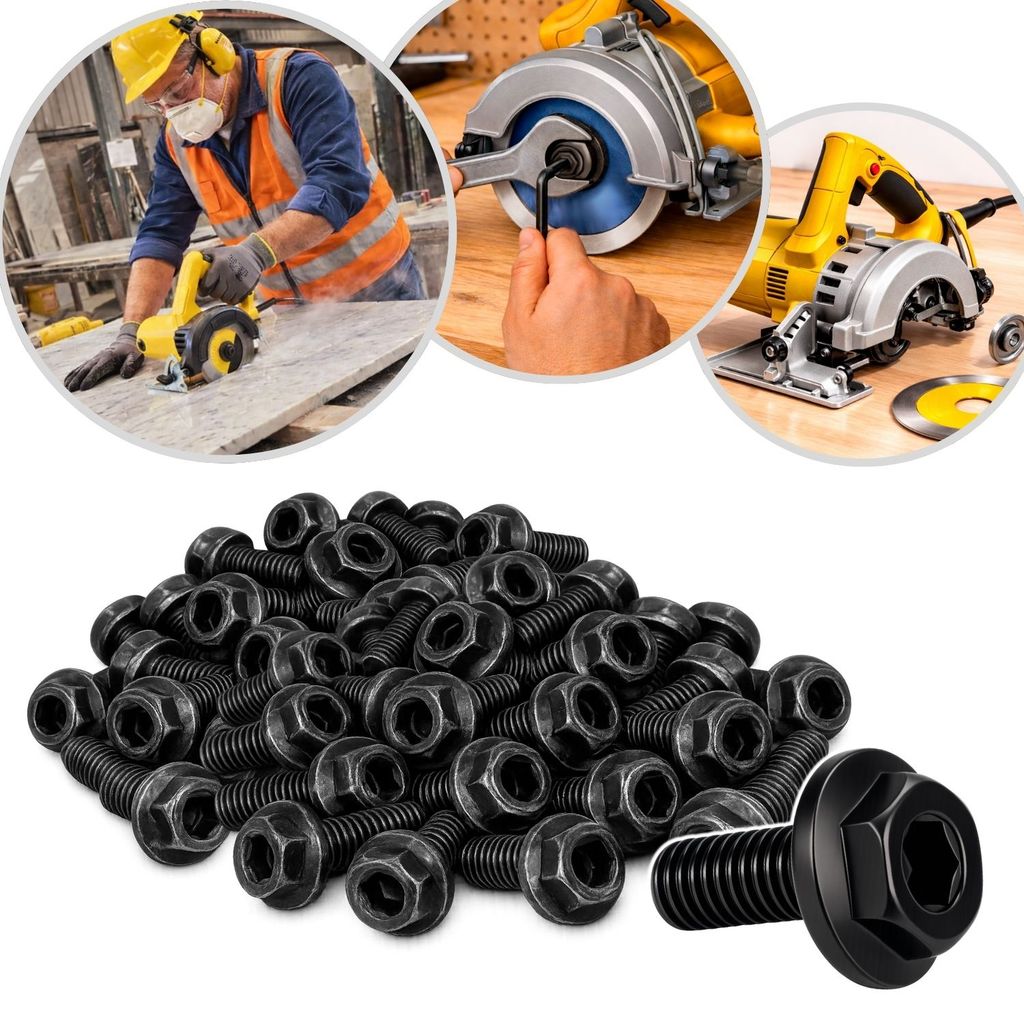 Kit 50 Parafuso Disco Serra Mármore M8 18mm Rosca Esquerda Maquita Bosh Allen Universal Sextavado