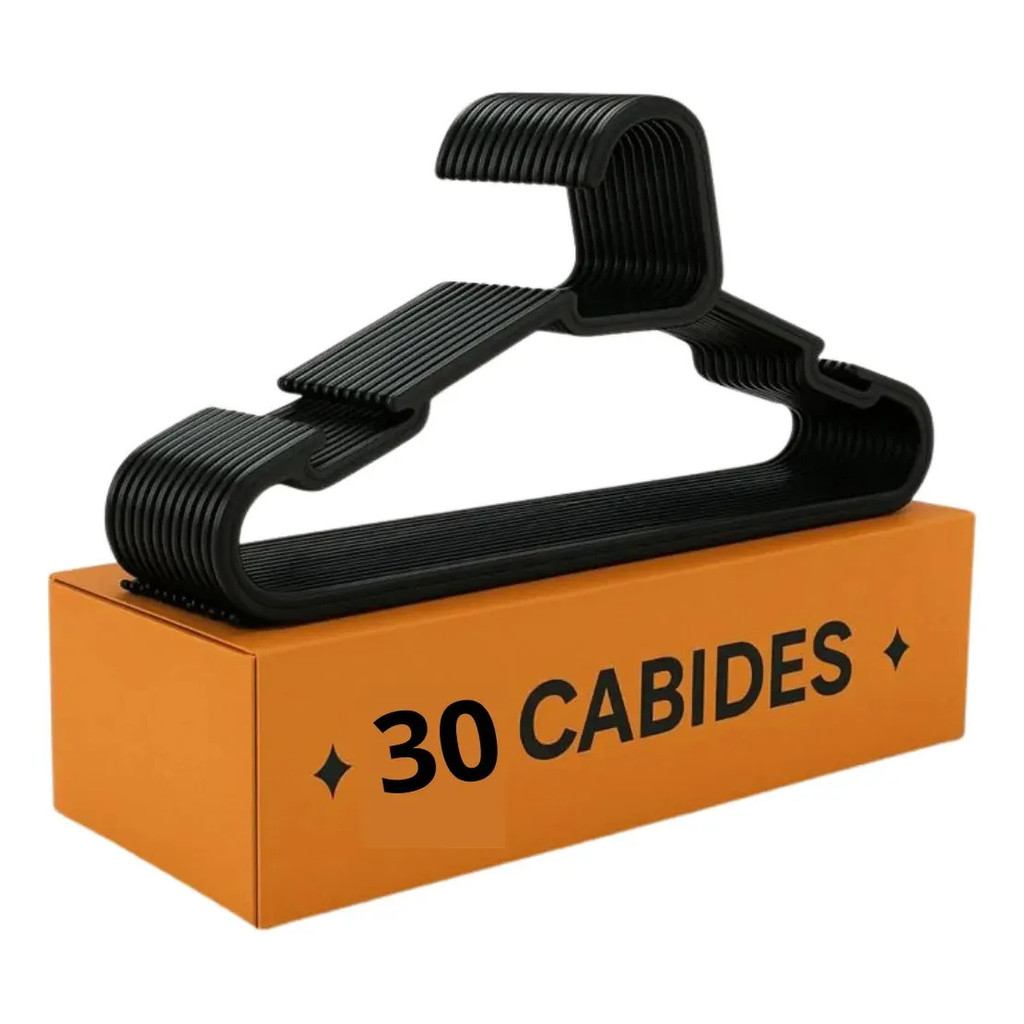 Kit 30 Cabide Adulto Colorido Kit Organizador Roupas Antideslizante Guarda Roupa