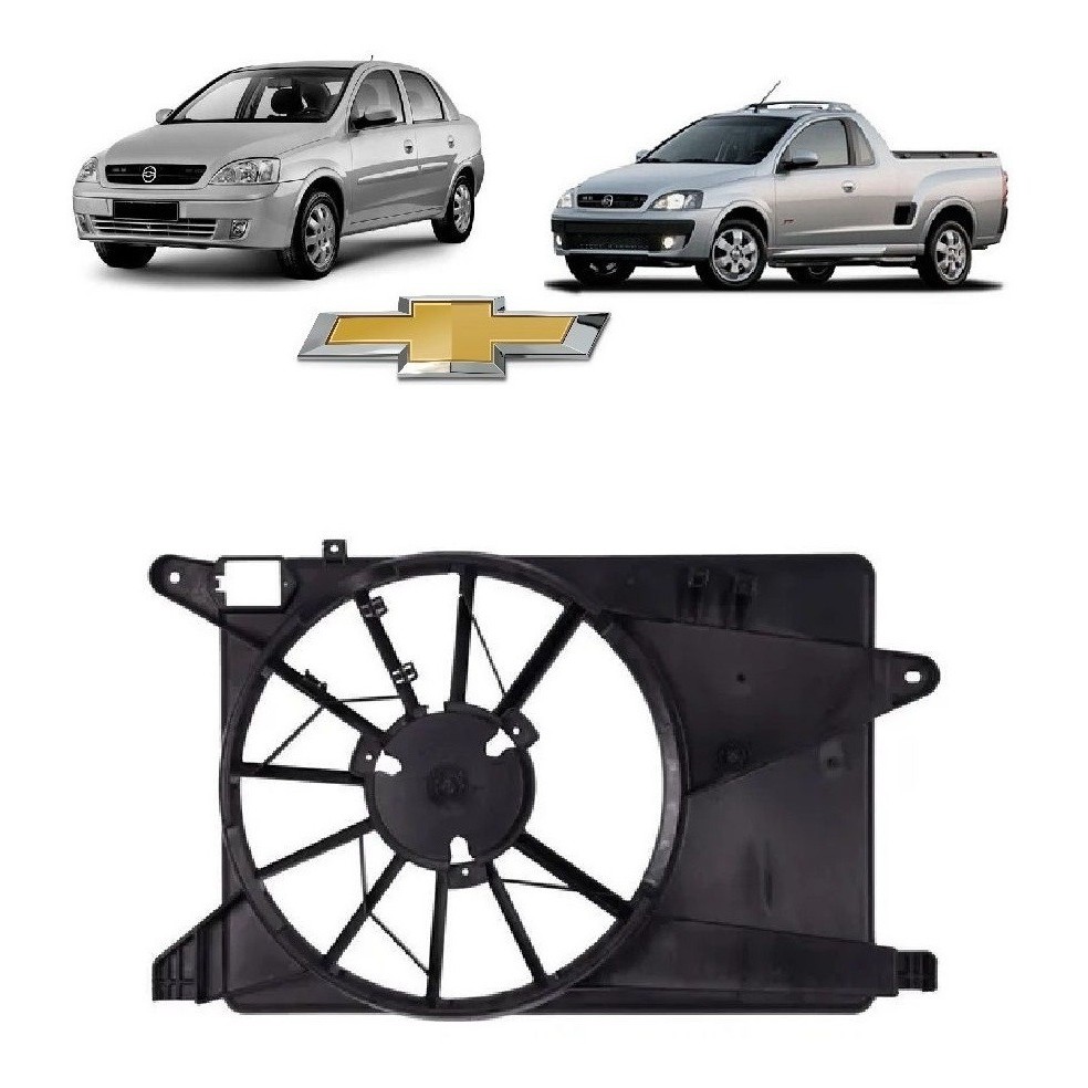 Defletor Ventoinha Do Radiador Chevrolet Corsa/montana Com A