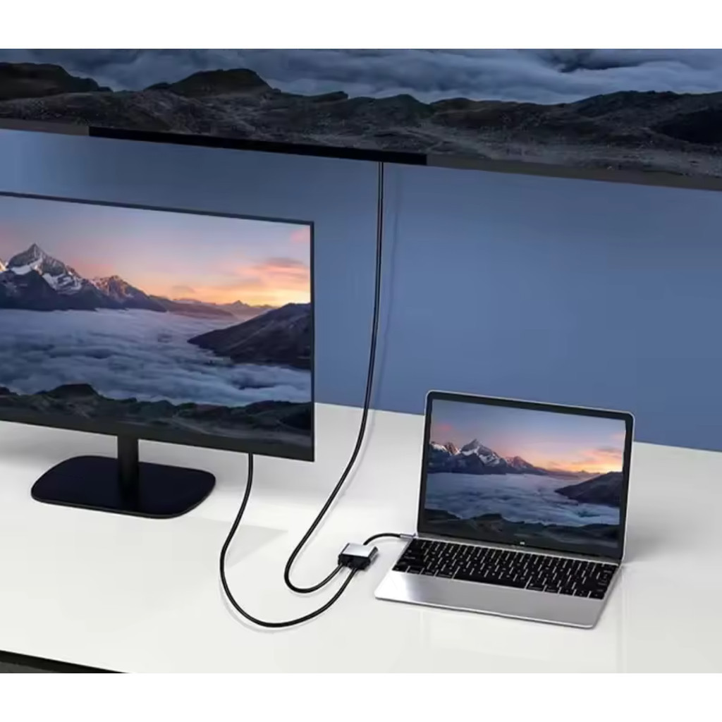 Cabo Adaptador 2 Em 1, Tipo C Type, Para HDMI, VGA CELULAR TABLET, PC NOTEBOOK