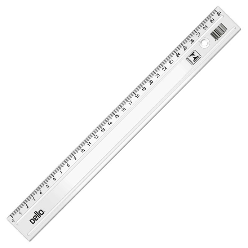 Régua Plástica 30cm cristal 3104.H Dello
