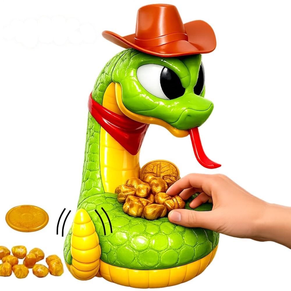 Cobra Cowboy Morde Dedo Cascavel de Brinquedo Interativo jogo Desafio ouro da Naja Som