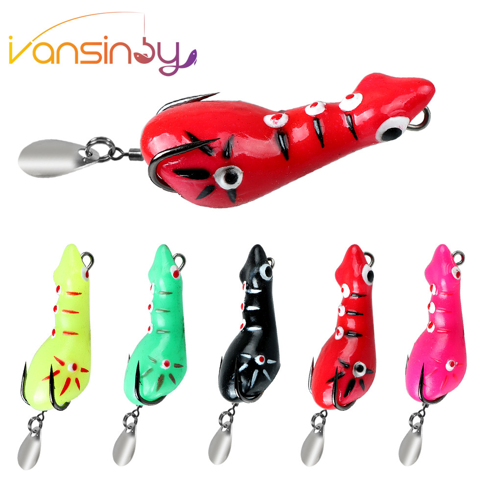 Isca de Frog Lure 4.7cm/5.2g Isca De Rã Macia Mole Pequena Thunder Lure Mini Frog
