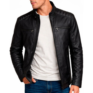 Jaqueta De Couro Masculino Slim Inverno Frio Sem Capuz em Oferta na Shopee