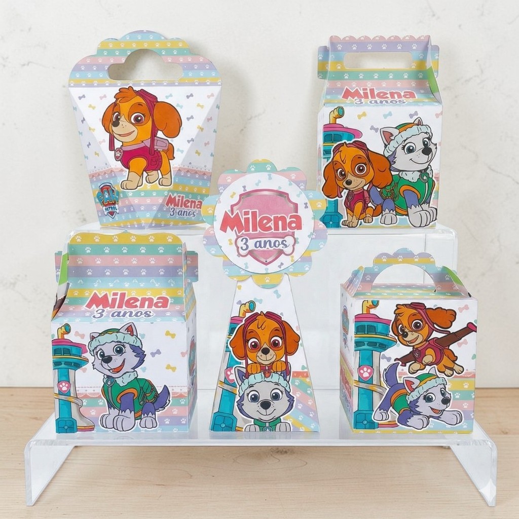 Kit Festa PATRULHA CANINA SKY E EVEREST Personalizado (PEGUE E MONTE) | Lembrancinhas e mimos para aniversário