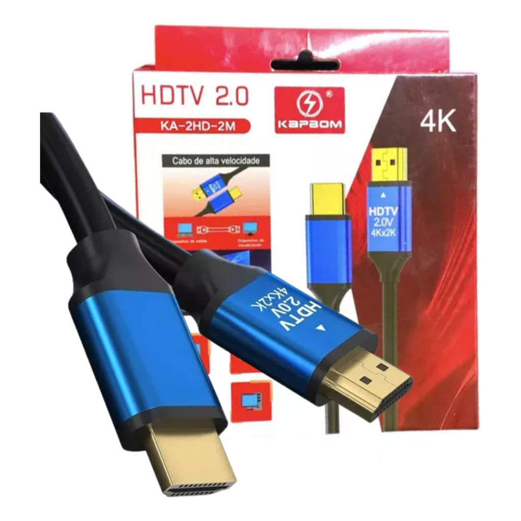 Cabo Hdmi 2.0 4k Hdr 2 Metr Para Ps5 Smart Tv E Pc Ka-2hd-2m