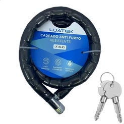 Trava Anti Furto Articulada Cadeado Moto Bike Estepe Portão Residencial 1,00 Metro X 18mm Luatek